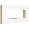 8 Piece TV Cabinet Set White and Sonoma Oak Engineered Wood