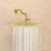 8in. * 8in. Ceiling Mount High Pressure Rainfall Shower Head, 360 Degree Adjustable Square Rain Shower Head, Oil Rubber Bronze, Chrome, Gold