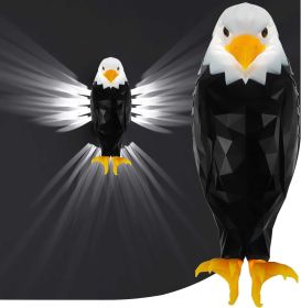 Bald Eagle Wall Light, American Eagle Night Light With Remote Control, Magnetic Wall Mounted Eagle Lamp For Bedroom, Living Room, Hallway, Batter (Color: black)